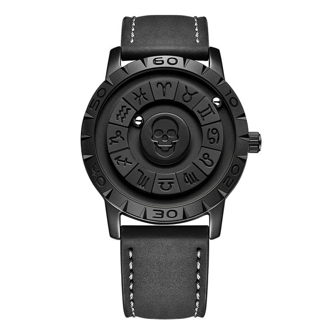 Men's Waterproof Quartz Wristwatch with Unique Skull Head Design for Daily Casual Style Wear