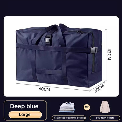 Large Capacity Oxford Fabric Storage Bag Portable Grid Pattern for Clothes Blankets Luggage