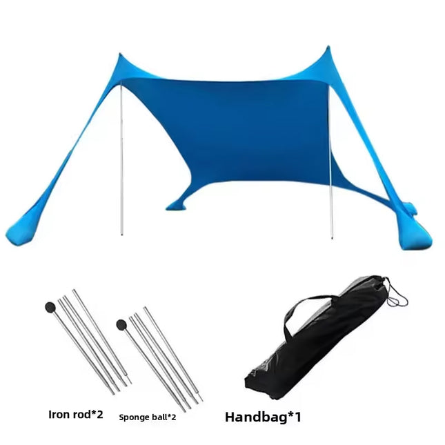 Large Pop-Up Beach Tent Family Sun Shade Shelter with Stable Poles and Portable Travel Carry Bag