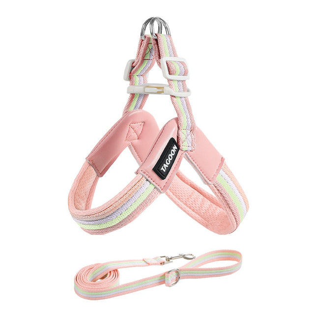 Adjustable Mesh Chest Harness and Leash Set for Small to Medium Sized Dogs Comfortable Walking