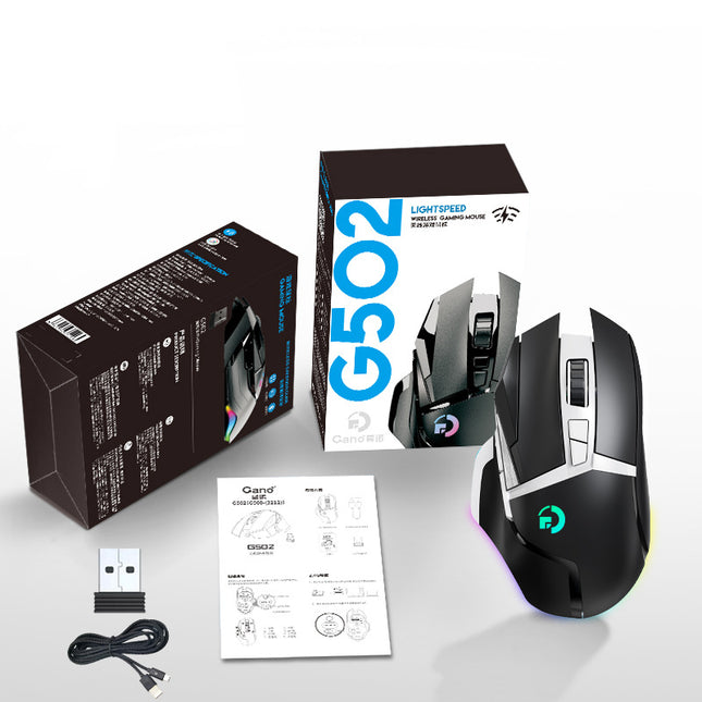 Wireless Ergonomic Gaming Mouse 2.4G Dual-Mode RGB Macro Programmable for Office and Laptop PC