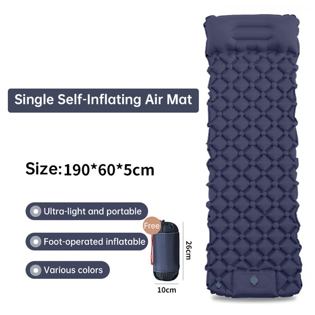 Double Inflatable Sleeping Pad with Built-in Pillow and Pump for Camping Backpacking Hiking Gear