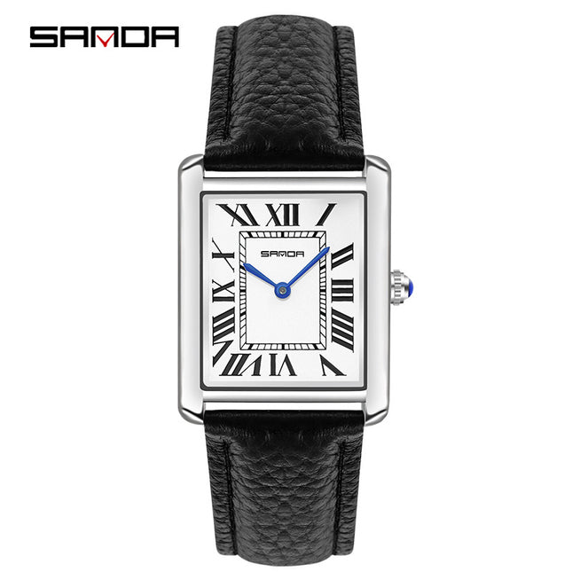 Elegant Square Roman Numeral Quartz Couple Watch Waterproof Wristwatch for Men and Women Daily