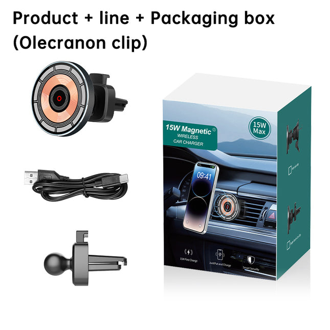 15W Magnetic Wireless Car Charger Phone Mount Fast Charging Stand for All Qi Enabled Devices