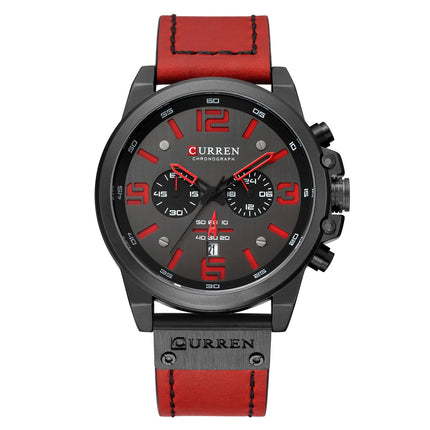 Men's Waterproof Sports Quartz Wristwatch with Six Pin Chronograph and Date Calendar Function