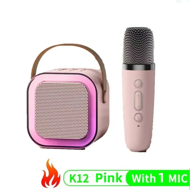 Wireless Karaoke Microphone Bluetooth Speaker HIFI Stereo Sound with Colorful RGB LED Party Lights