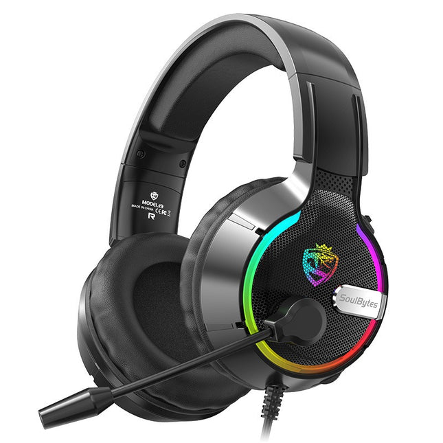 Wired Gaming Headset with RGB Lighting Over Ear Headphones for PC Laptop Computer Pro Gamers