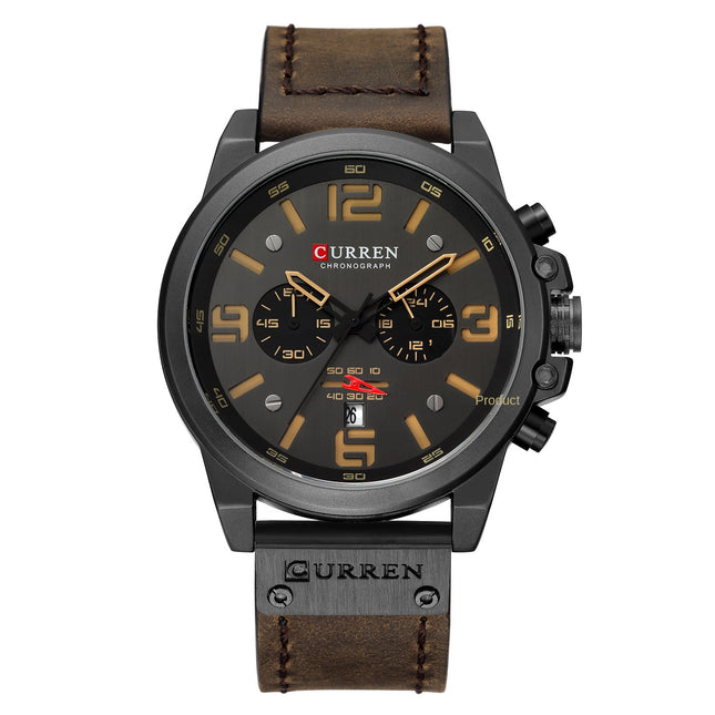 Men's Waterproof Sports Quartz Wristwatch with Six Pin Chronograph and Date Calendar Function