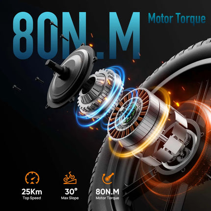 1500W Faltbares Elektrisches Mountainbike mit 48V 13Ah Akku und 7-Gang-Schaltsystem für Offroad-Einsatz