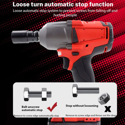18V kabelloser bürstenloser Schlagschrauber 1/2-Zoll-Antrieb 1300NM hohes Drehmoment für Milwaukee-Akkus