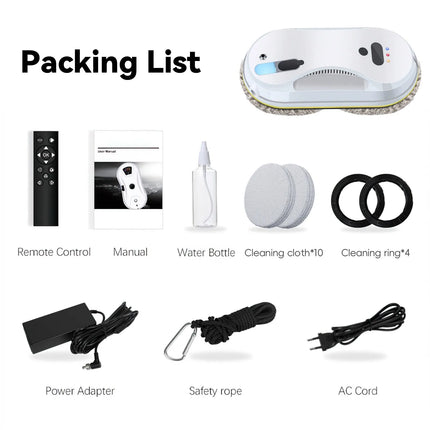 Automatischer Fensterreinigungsroboter mit Ultraschall-Wasserspray und Fernbedienung für die Glasreinigung zu Hause