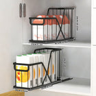 2er-Pack schlanker ausziehbarer Schrankorganizer für Küche und Bad, Unterschrank-Aufbewahrung, Kohlenstoffstahlgestell