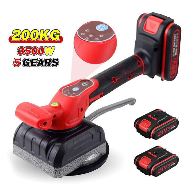 Cordless Tile Vibrating Tool 21V 3500W Electric Tiler 125mm Suction Cup for Floor and Wall Paving