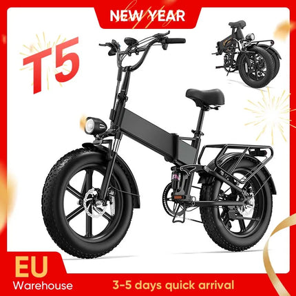 1500W Elektrisches Mountainbike mit 48V 13Ah abnehmbarem Akku und 20-Zoll Fat-Reifen für den Geländeeinsatz