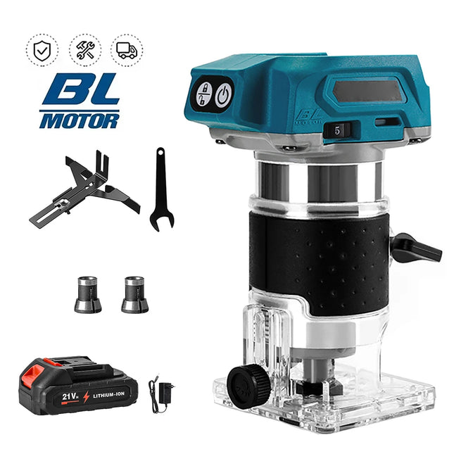 18V Akku-Bürstenloser Holzfräser Trimmer mit 5 Variablen Drehzahleinstellungen für Makita 18V Akkus