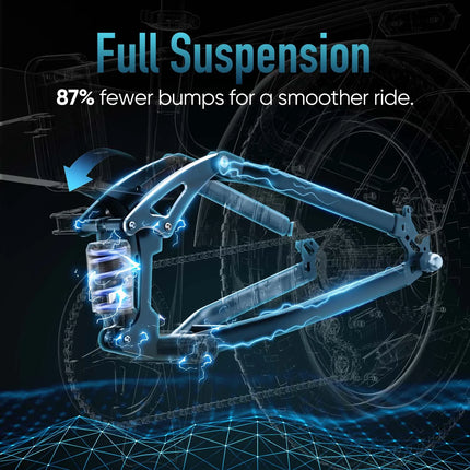 1500W Faltbares Elektrisches Mountainbike mit 48V 13Ah Akku und 7-Gang-Schaltsystem für Offroad-Einsatz