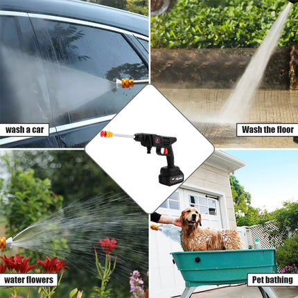 Cordless High Pressure Washer Gun 200W 50Bar 21V Portable Car Cleaner Compatible with Makita Batteries