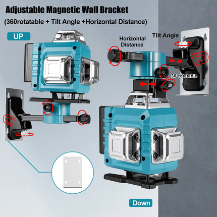 16-Linien Grünstrahl 360-Grad-Laser-Nivelliergerät mit Stativ, selbstnivellierendes horizontales und vertikales Werkzeug