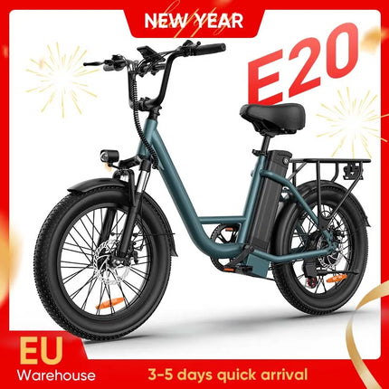 1000W All-Terrain Fat Tire Electric Bike with 48V 13Ah Battery, 20MPH Speed and 7-Speed Gear System
