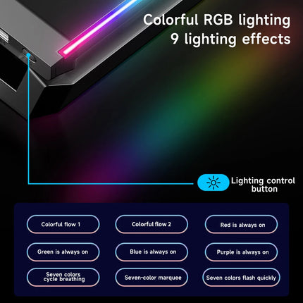 Foldable Monitor Stand Riser with USB Hub, RGB Lighting, Storage Drawer, Tablet Holder for Desk