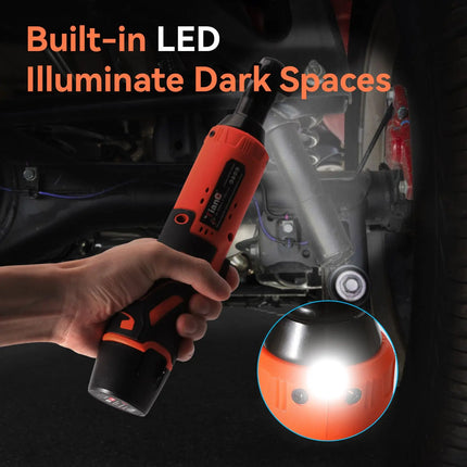 Clé à cliquet sans fil 3/8 pouce 18V Outil rechargeable pour réparation automobile Couple élevé 100N.m