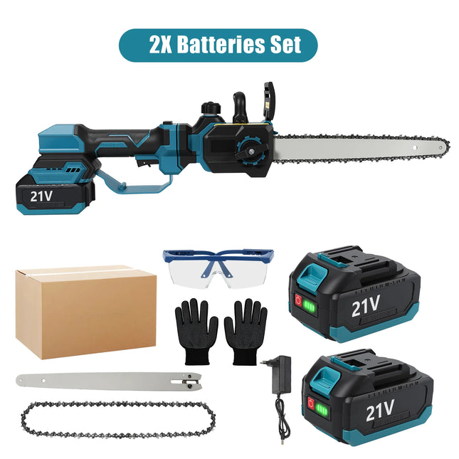12 Inch Brushless Telescoping Pole Chainsaw 18V Cordless Electric Pruning Saw Compatible With Makita