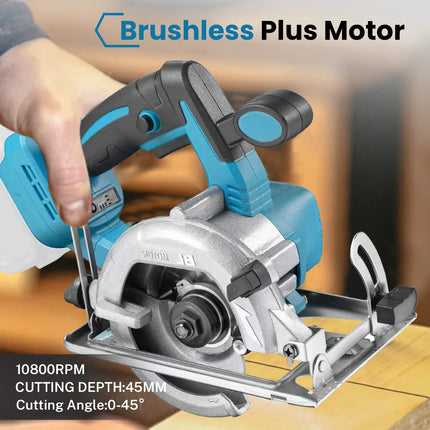 18V kabellose 5-Zoll bürstenlose Kreissäge, 125mm Holzbearbeitungswerkzeug mit verstellbarem 0-45° Gehrungsschnitt