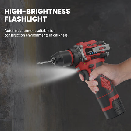 16,8V Akku Bürstenloser Schlagbohrschrauber 80NM Drehmoment 2-Gang Werkzeug mit 10mm Bohrfutter