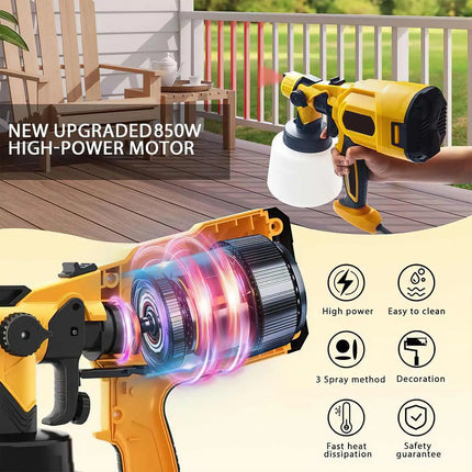 1000W Electric Paint Sprayer with 1400ml Container and 6 Copper Nozzles for Home Furniture Projects