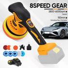 150mm Kabelloser elektrischer Autopolierer 21V 380W Gebürstete Poliermaschine mit 8-Gang Drehzahlregelung