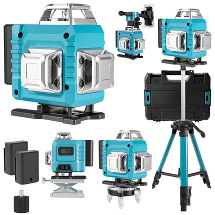 16-Linien Grünstrahl 360-Grad-Laser-Nivelliergerät mit Stativ, selbstnivellierendes horizontales und vertikales Werkzeug