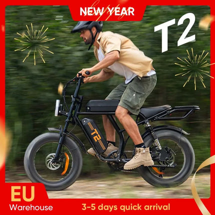 1500W Elektrisches Mountainbike 48V 15,6Ah Akku 20x4 Zoll Fat Tires Langstrecken Offroad E-Bike