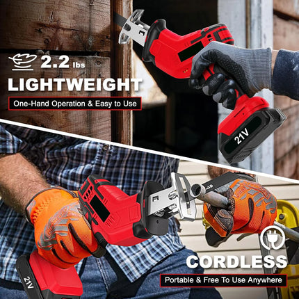 18V kabellose Säbelsäge mit stufenloser Geschwindigkeit 3500SPM für Holz und Metall, Makita Akku-kompatibel