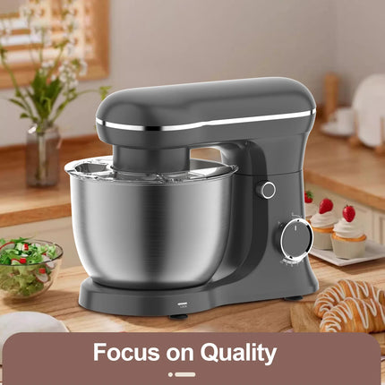 Batidora de pie multifuncional de 1500W con bol de acero inoxidable de 5L, máquina eléctrica de mezcla de masa de 6 velocidades
