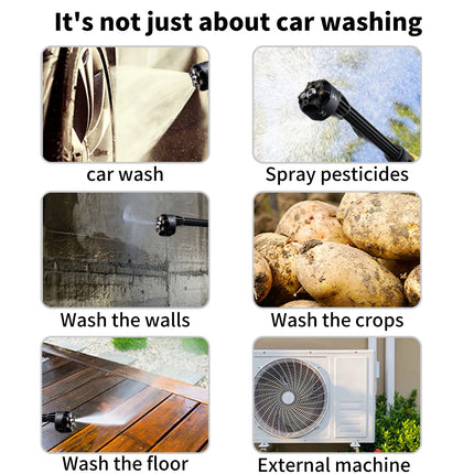 Lavadora a presión portátil inalámbrica de 21V con boquilla 6 en 1 para limpieza de autos y mantenimiento del hogar