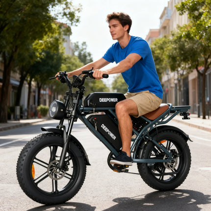 1000W Electric Bike 48V 35AH Lithium Battery 20 Inch Fat Tire Snow E-bike with Dual Shock Suspension