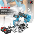 18V kabellose 5-Zoll bürstenlose Kreissäge, 125mm Holzbearbeitungswerkzeug mit verstellbarem 0-45° Gehrungsschnitt