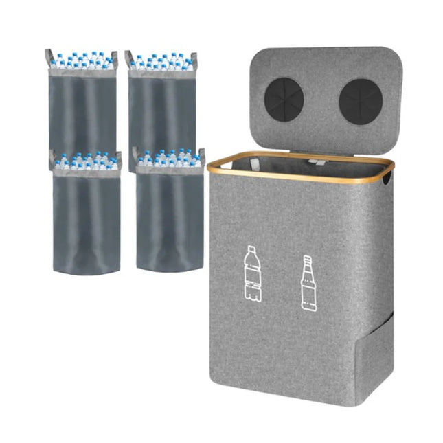 160L Extra Large Recycling Bin, Foldable Waterproof Storage Bucket for Bottles Cans and Laundry