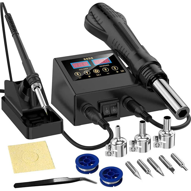 2-in-1 Digital Soldering Station, 700W Hot Air Rework Tool with Brushless Fan, 220V for PCB Repair