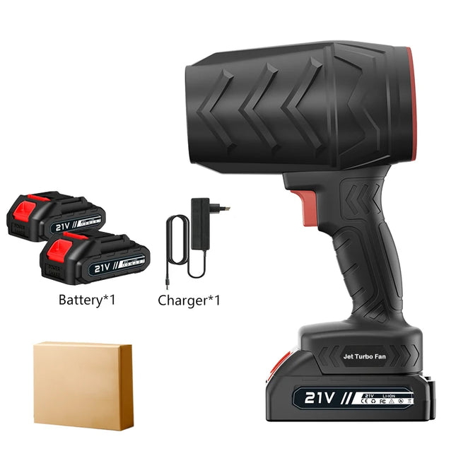 21V Cordless Turbo Jet Fan Blower, High Speed 120km/h Handheld Car Dryer and Leaf Cleaning Tool