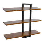 3-Tier Wall Mounted Floating Wood Shelves for Living Room Bedroom Bathroom Storage Organizer Rack
