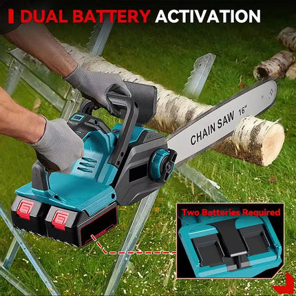 16 Zoll Bürstenlose Elektrische Kettensäge 8000W Akku-Holzschneider Kompatibel mit Makita 18V Akkus