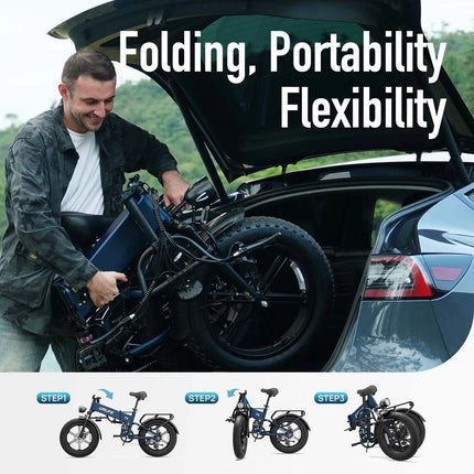 1500W Elektrisches Mountainbike mit 48V 13Ah abnehmbarem Akku und 20-Zoll Fat-Reifen für den Geländeeinsatz