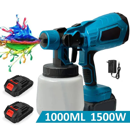 1500W kabelloser Farbsprüher HVLP elektrischer Airbrush 1000ML für 18V Makita Akku Möbelwerkzeuge