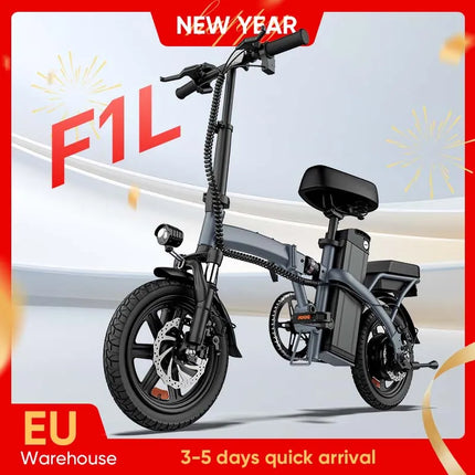 14 Zoll Faltbares Elektrisches Fahrrad 500W 48V 7,5Ah Motor mit Doppel-Scheibenbremsen und Hydraulischer Federung