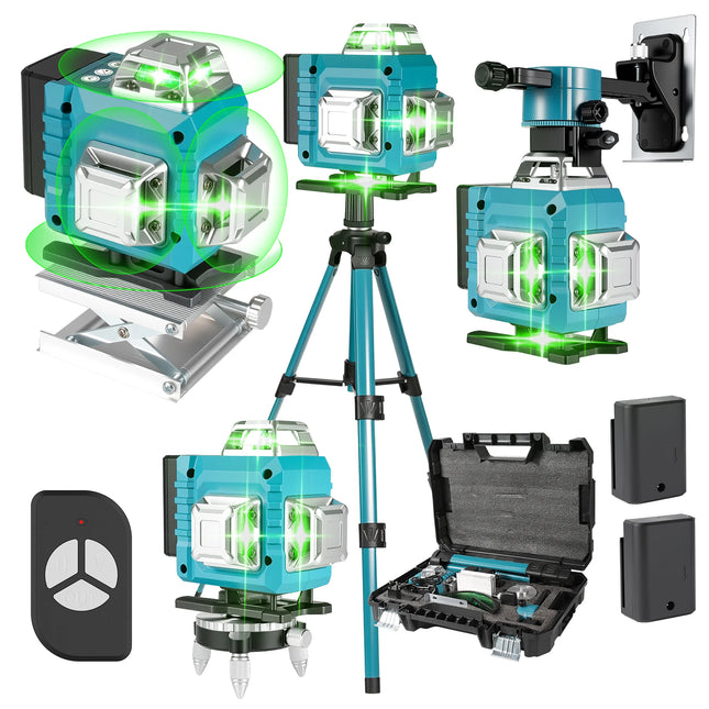 16-Linien Grünstrahl 360-Grad-Laser-Nivelliergerät mit Stativ, selbstnivellierendes horizontales und vertikales Werkzeug