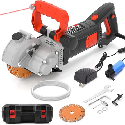 Tagliapareti Elettrico 4800W Macchina per Scanalature in Calcestruzzo 133mm con Guida Laser 220V/50Hz