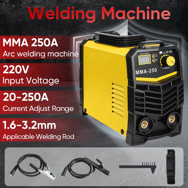 Portable ARC Welding Machine 220V 250A Inverter Welder for 1.6-3.2mm Electrodes Construction DIY Tool