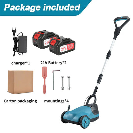 18V Kabelloser bürstenloser Rasentrimmer mit verstellbarem Teleskopstiel und 3-stufiger Schnitthöhenverstellung