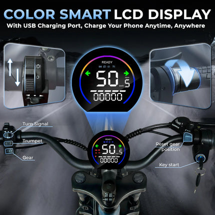 1000W Electric Bike 48V 35AH Lithium Battery 20 Inch Fat Tire Snow E-bike with Dual Shock Suspension